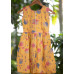 All Over Leaf Printed Yellow Rayon Cotton Kids Dress (KR1198)